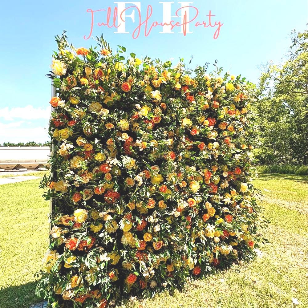 8x8 ft Rose Flower Wall: Fabric Wedding Photo Backdrop