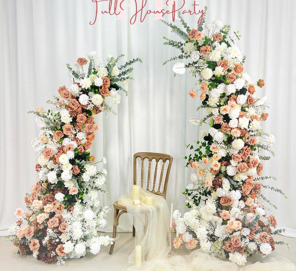 US Seller ??Fall Wedding Arch Flowers, Rustic Pastoral Floral Arrangement for Ceremony, Columns & Party Backdrop D?cor