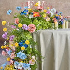 US Seller----Wildflower-Inspired Spring Wedding Artificial Floral, Table Flower Runner, Rustic Flower Row ,Flower Row for Wedding Aisle