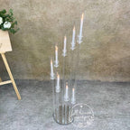 50??- Clear Acrylic Tall Candle Holder with Crystal Glass Hurricane Tube, Suitable for Real Candles,wedding candlestick table centerpiece