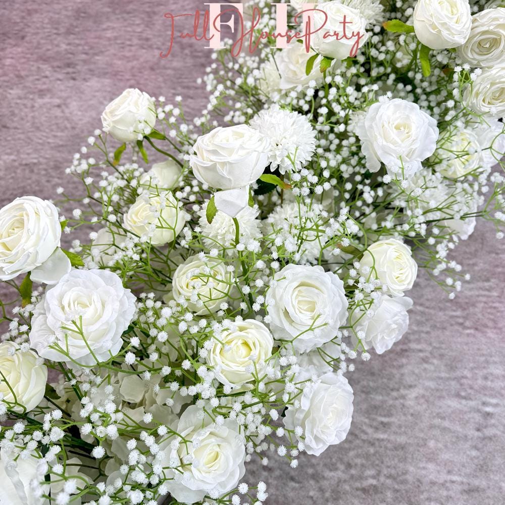 US Seller --Baby's Breath Garland for Wedding Arch, Table Flower Runner, Wedding Centerpiece Table Runner, Flower Row for Wedding Aisle
