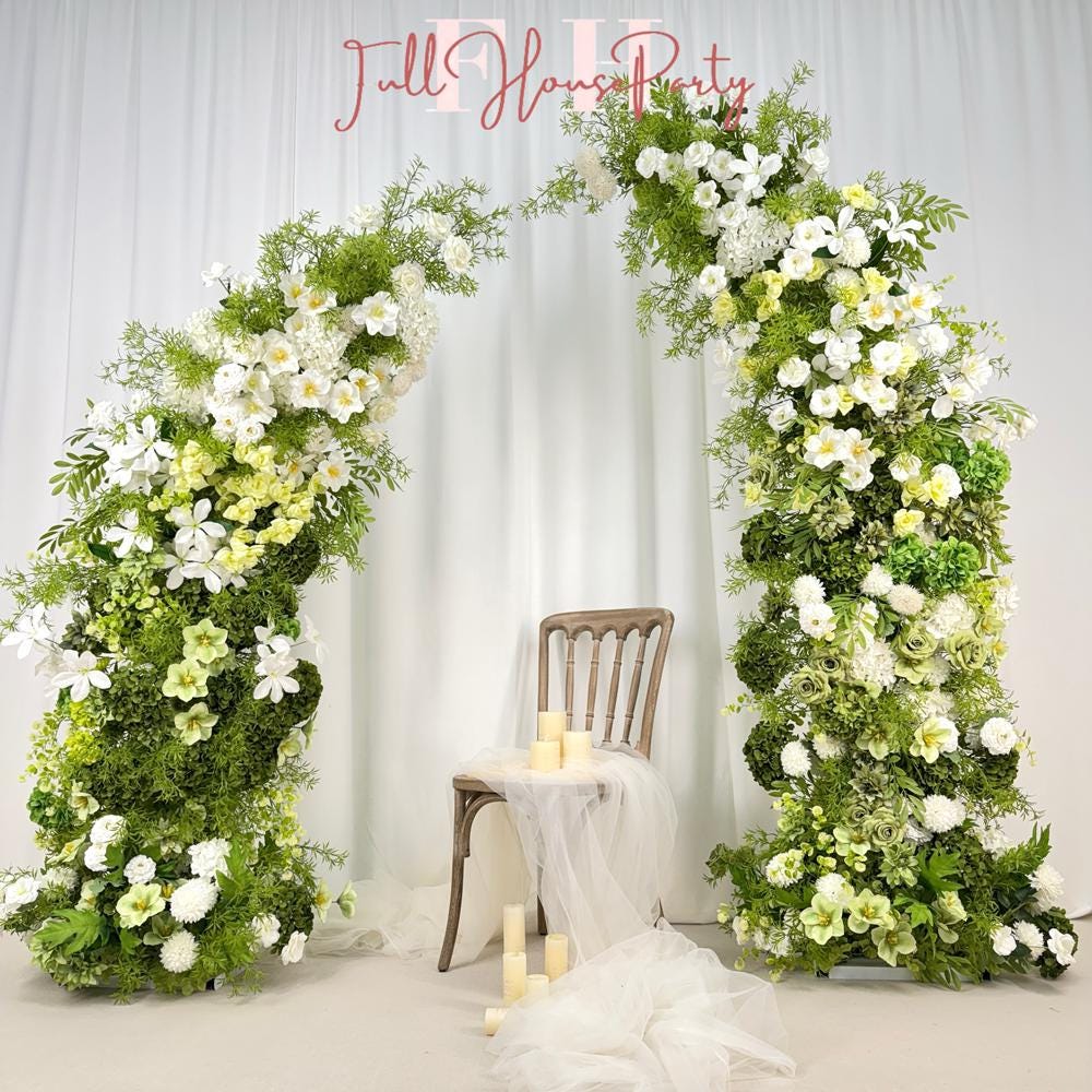 DIY Wedding Flower Arch: Silk Floral Row Arrangement