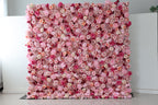 US Seller-5D pink Roses Flower Wall8*8ft - Flower Wall Rolling Up Curtain Wall, flower Fabric Backdrop??rtificial rolling up curtain flower