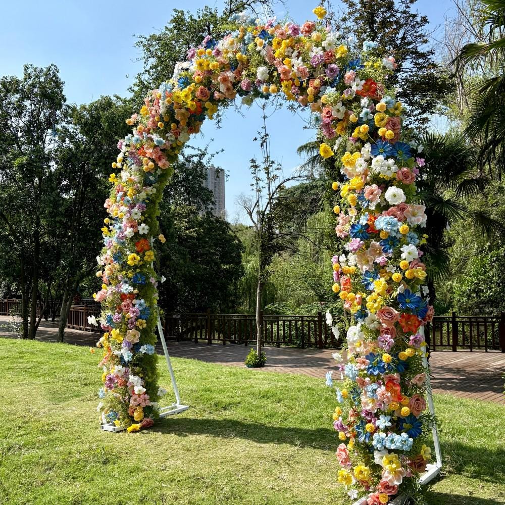 US Seller ??Wildflower-Inspired Spring Wedding Flowers, Artificial Floral Table Runner, Rustic Flower Row D?cor for Wedding Aisle