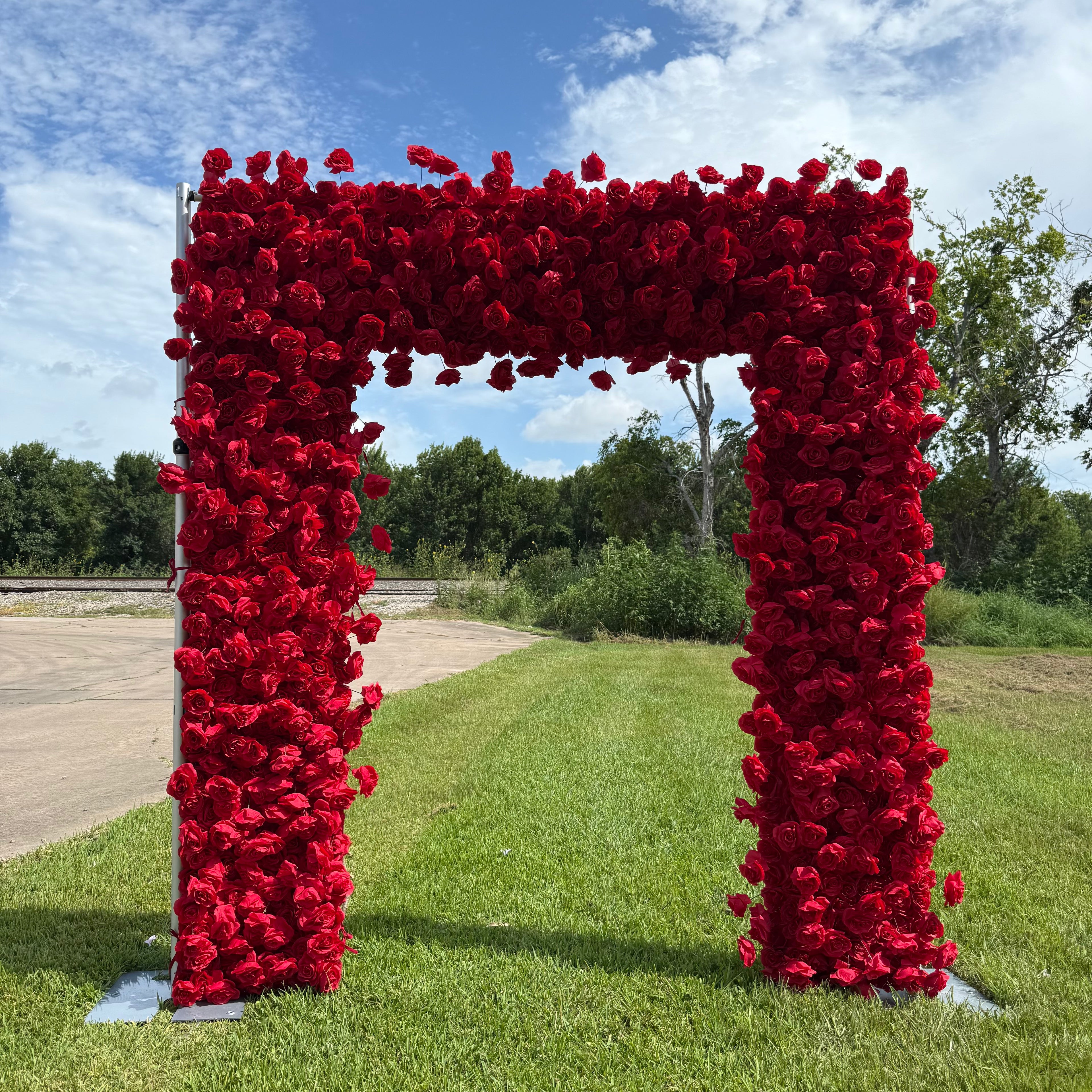 Romantic Red Rose Square Arch