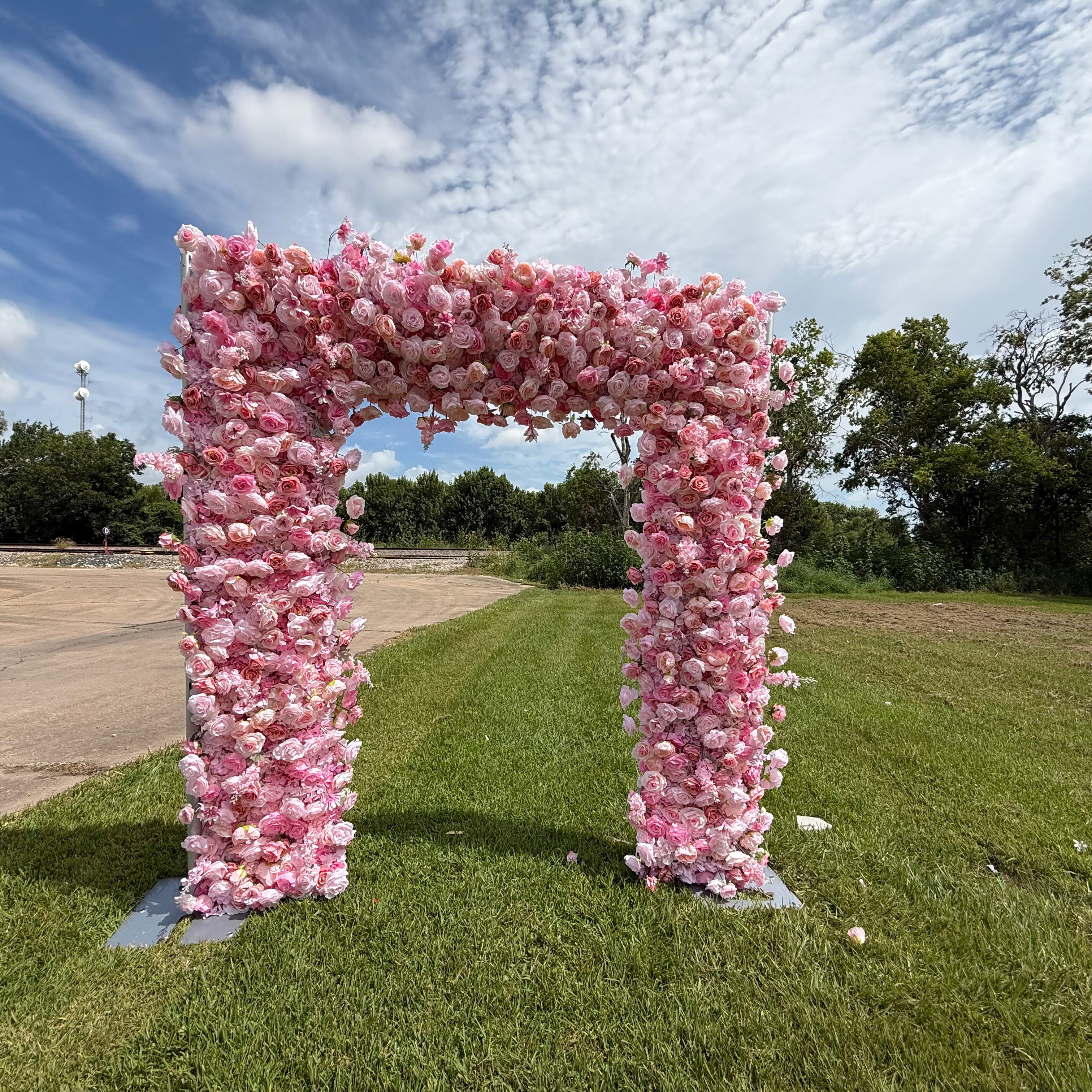 Blush Rose Square Arch for Romantic Wedding & Birthday Party