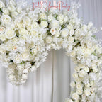 US Seller-(7.2 ft ? 7.2 ft)-5D Luxury Red Heart-Shaped Floral Arch??Romantic Wedding Backdrop, Proposal Decoration, Engagement Event Display
