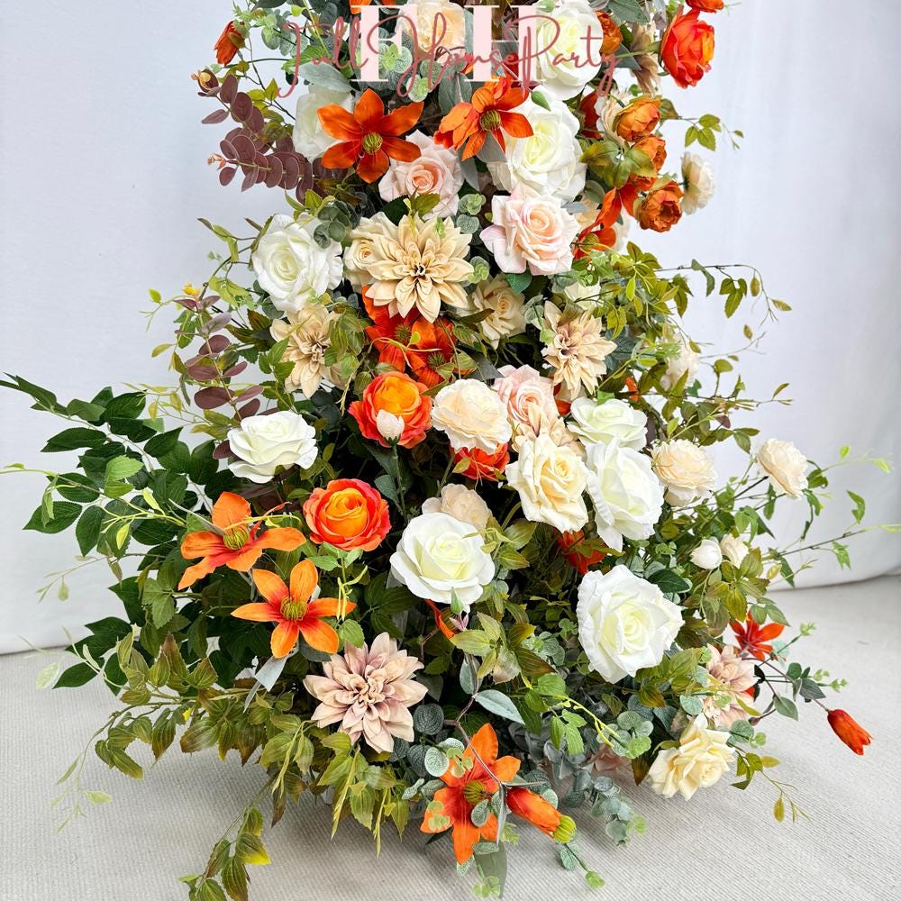 US Seller ??Fall Wedding Arch Flowers, Rustic Pastoral Floral Arrangement for Ceremony, Columns & Party Backdrop D?cor