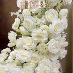 US Seller --White Flower Garland for Wedding Arch, Table Flower Runner, Wedding Centerpiece Table Runner, Flower Row for Wedding Aisle