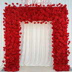 W8Ft x H8.53Ft Rollable Artificial Red Rose Arch Wedding Decoration, Flower Arch Wedding, Backdrop Flower Archway Party Decor for Events