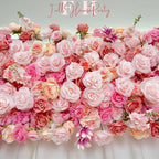 US Seller---W8Ft x H8.53Ft Rollable Artificial Pink Rose Arch Wedding Decoration, Flower Arch Wedding, Backdrop Flower Archway Party Decor