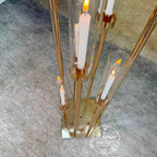 50''-Gold 8 Arm Metal  Candle Holder, Tall Stand Glass Candles, Candle Holders, Wedding, Shower Party, Event Table Centerpiece