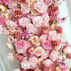 US Seller---W8Ft x H8.53Ft Rollable Artificial Pink Rose Arch Wedding Decoration, Flower Arch Wedding, Backdrop Flower Archway Party Decor