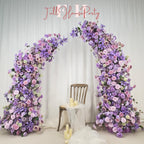 US Seller ??Purple Rose Wedding Arch Flowers, Artificial Rose Archway D?cor, Flower Row Arrangement for Wedding Ceremony (6ft + 7ft)