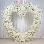 US Seller-(7.2 ft ? 7.2 ft)-5D Luxury Red Heart-Shaped Floral Arch??Romantic Wedding Backdrop, Proposal Decoration, Engagement Event Display