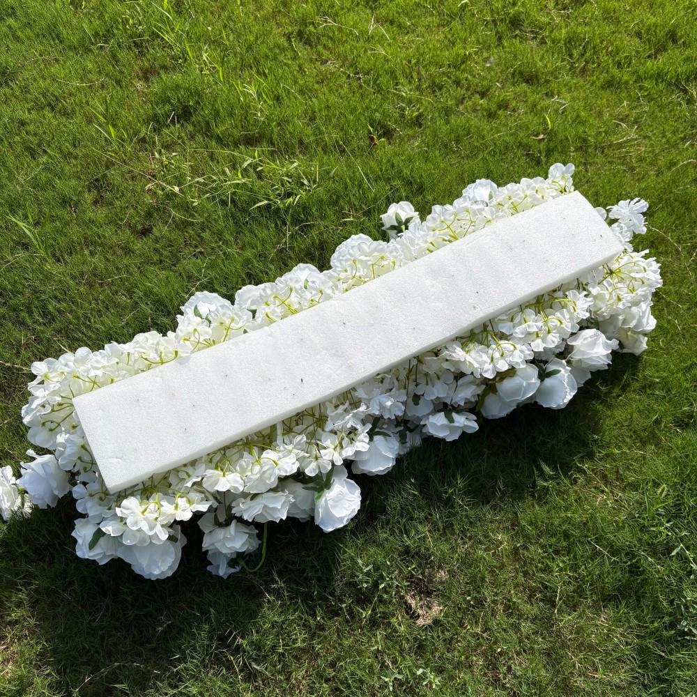 US Seller ---White Flower Garland for Wedding Arch, Artificial Floral Table Runner, Wedding Centerpiece & Aisle Flower Row