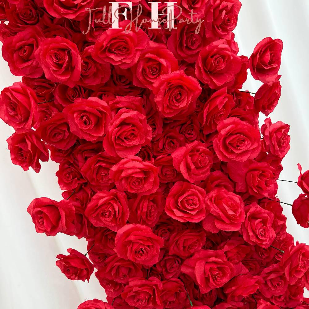 W8Ft x H8.53Ft Rollable Artificial Red Rose Arch Wedding Decoration, Flower Arch Wedding, Backdrop Flower Archway Party Decor for Events