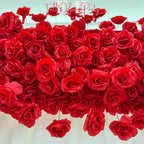 W8Ft x H8.53Ft Rollable Artificial Red Rose Arch Wedding Decoration, Flower Arch Wedding, Backdrop Flower Archway Party Decor for Events