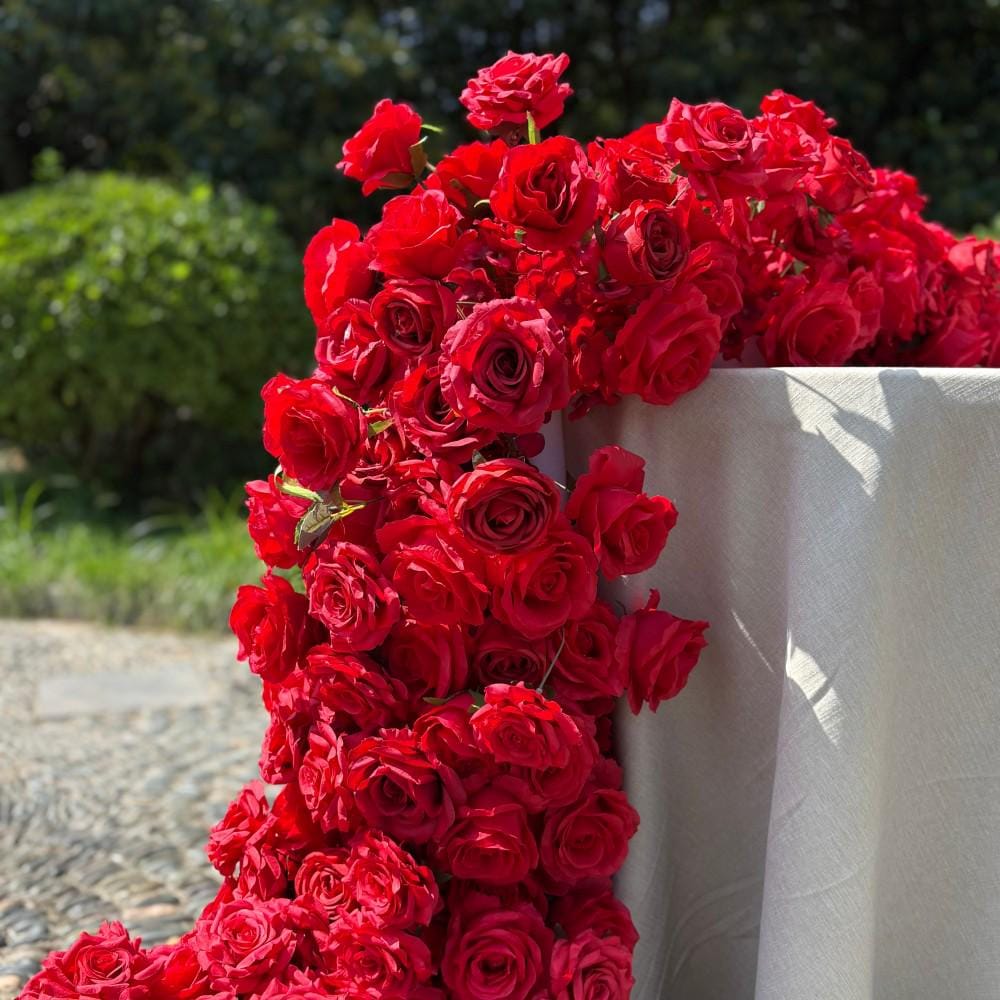 US Seller/ Burgundy Red Rose Wedding Arch, Artificial Floral Table Arrangement, Garland, Flower Row Decoration  Wedding Table Center Piece