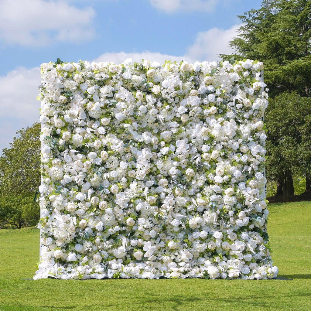 US Seller---5D Rose Flower Wall 8*8ft  - Flower Wall Rolling Up Curtain Wall, Fabric Flower Wall, Wedding Party Photo Backdrop