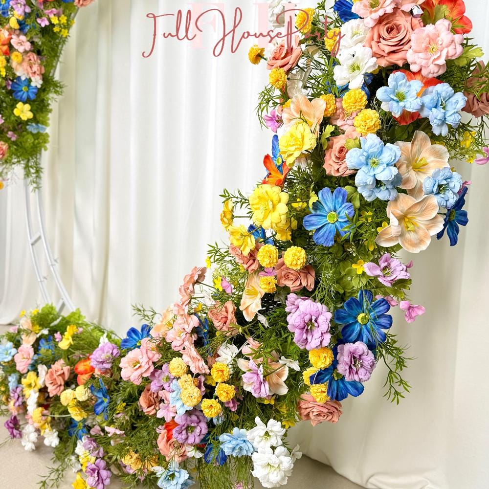 Wildflower Wedding Arbor Arrangement: Rustic Floral Arch Decor