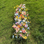 US Seller ??Wildflower-Inspired Wedding Flowers D?cor for Spring & Fall, Artificial Floral Table Runner, Rustic Flower Row Arrangement