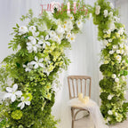 White Floral & Greenery Arch: Wedding Flower Arrangement (6ft + 7ft)