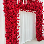 W8Ft x H8.53Ft Rollable Artificial Red Rose Arch Wedding Decoration, Flower Arch Wedding, Backdrop Flower Archway Party Decor for Events