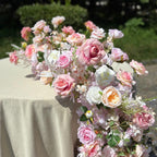 US Seller | Blush Pink Rose Wedding Arch Flowers, Artificial Floral Runner, Table Centerpiece & Flower Row D?cor for Parties  Events