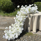 US Seller ---White Flower Garland for Wedding Arch, Artificial Floral Table Runner, Wedding Centerpiece & Aisle Flower Row