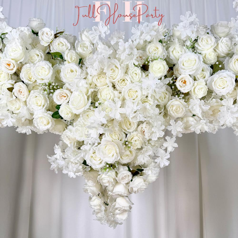 US Seller-(7.2 ft ? 7.2 ft)-5D Luxury Red Heart-Shaped Floral Arch??Romantic Wedding Backdrop, Proposal Decoration, Engagement Event Display