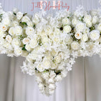 US Seller-(7.2 ft ? 7.2 ft)-5D Luxury Red Heart-Shaped Floral Arch??Romantic Wedding Backdrop, Proposal Decoration, Engagement Event Display