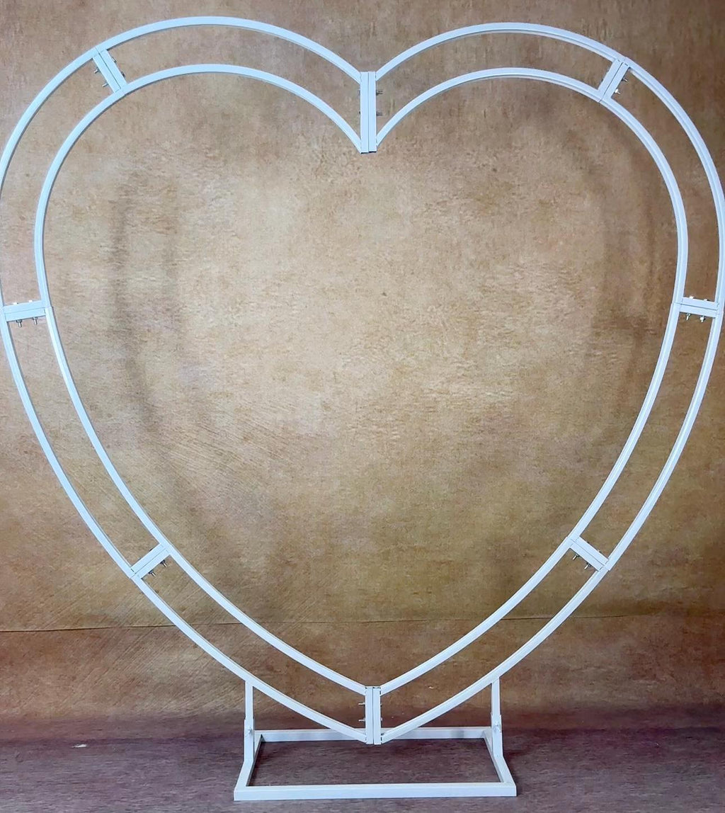 US Seller-(7.2 ft ? 7.2 ft)-5D Luxury Red Heart-Shaped Floral Arch??Romantic Wedding Backdrop, Proposal Decoration, Engagement Event Display