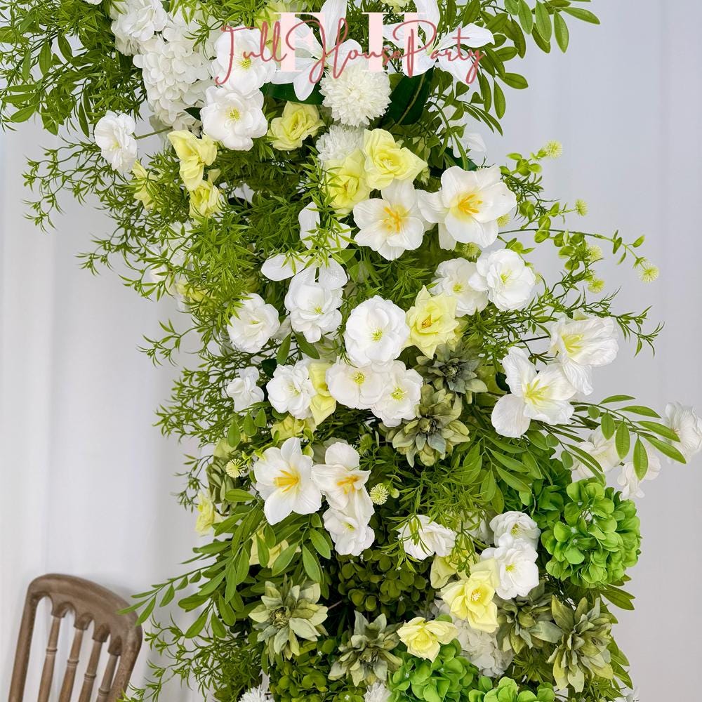 DIY Wedding Flower Arch: Silk Floral Row Arrangement