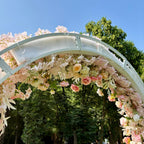 US Seller | Blush Pink Rose Wedding Arch Flowers, Artificial Floral Runner, Table Centerpiece & Flower Row D?cor for Parties  Events