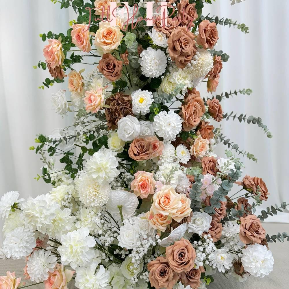 US Seller ??Fall Wedding Arch Flowers, Rustic Pastoral Floral Arrangement for Ceremony, Columns & Party Backdrop D?cor