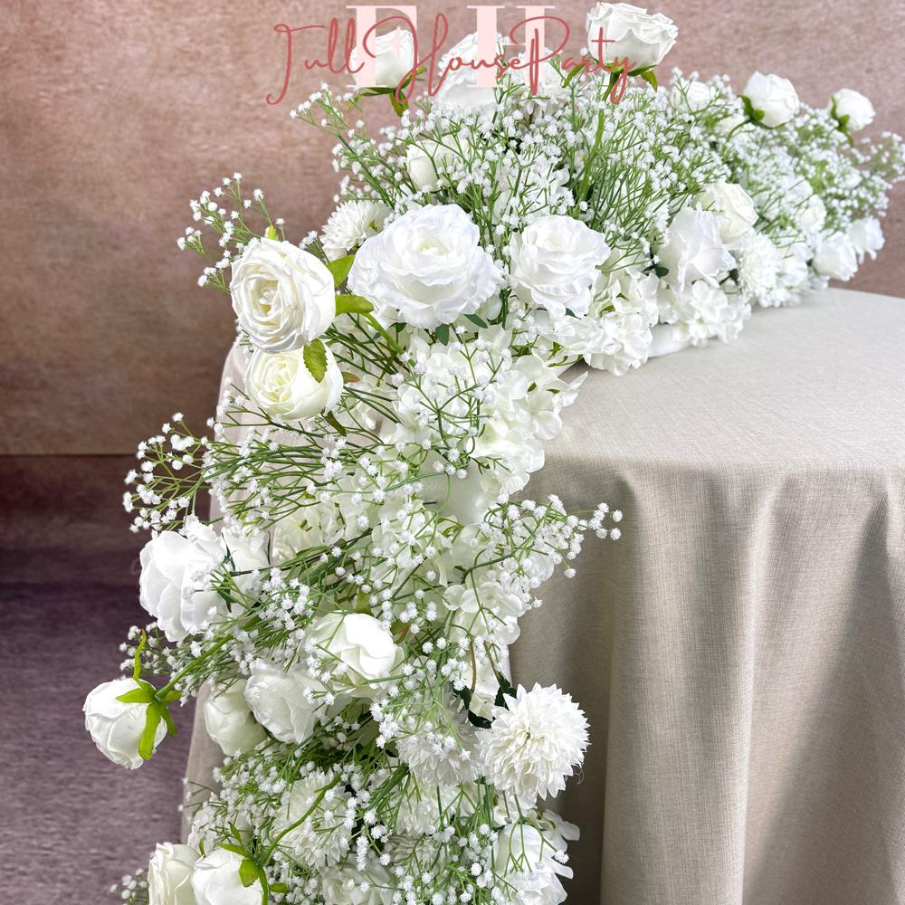 US Seller --Baby's Breath Garland for Wedding Arch, Table Flower Runner, Wedding Centerpiece Table Runner, Flower Row for Wedding Aisle