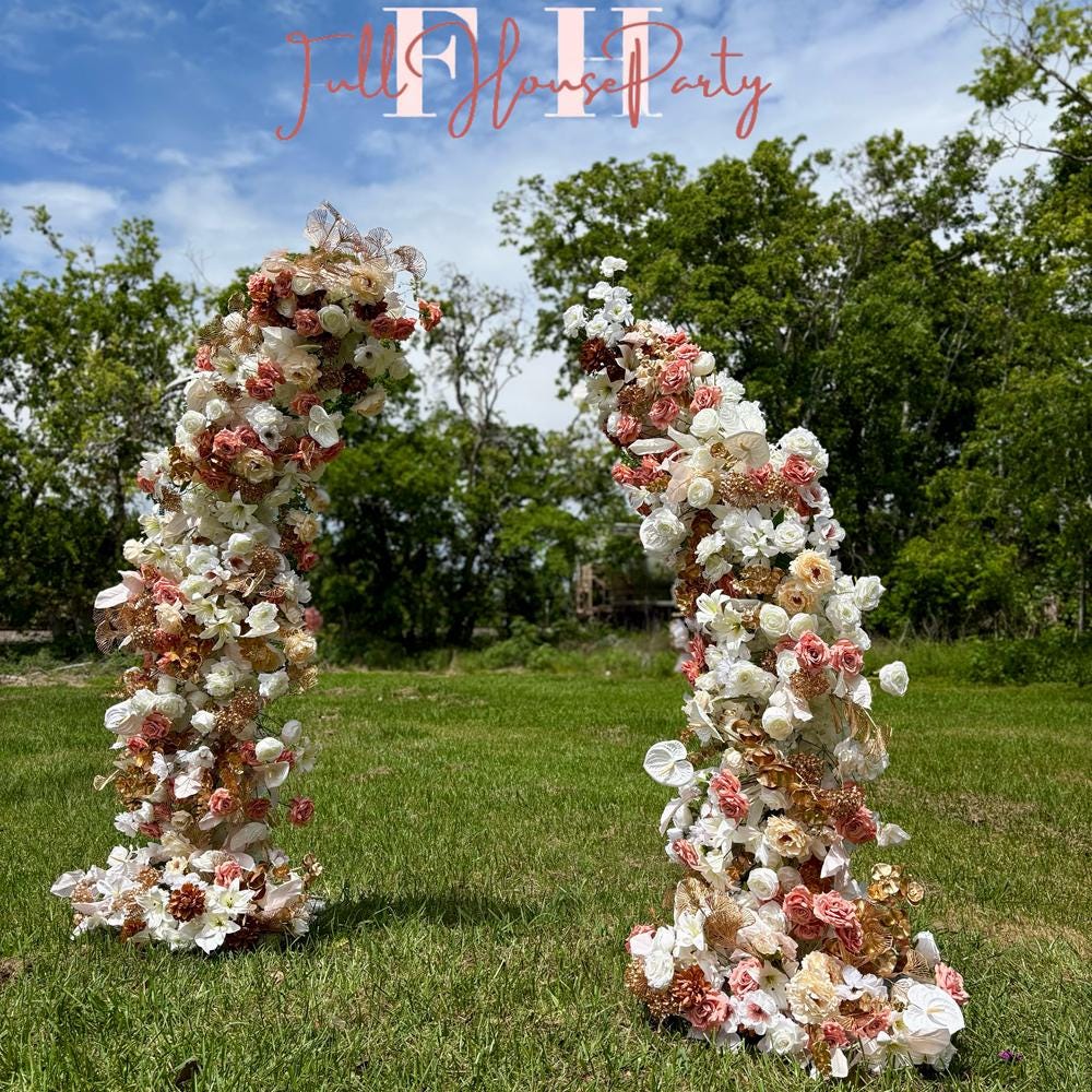US Seller ??Fall Wedding Arch Flowers, Rustic Pastoral Floral Arrangement for Ceremony, Columns & Party Backdrop D?cor