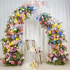 US seller---Wildflower-Inspired Spring and Summer Wedding Arch D?cor.Wedding Archway Artificial  Rose  Archway,Flower Row Arrrangement