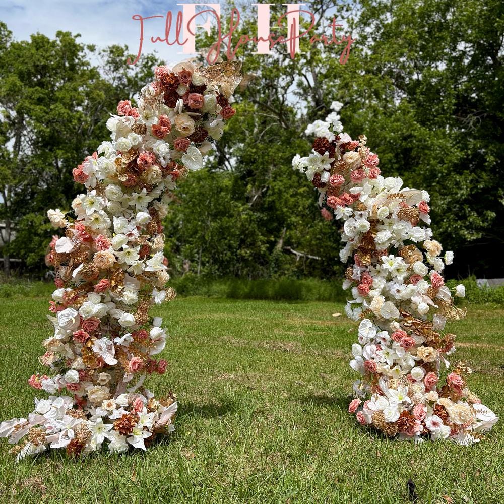 US Seller ??Fall Wedding Arch Flowers, Rustic Pastoral Floral Arrangement for Ceremony, Columns & Party Backdrop D?cor