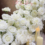 US Seller --White Flower Garland for Wedding Arch, Table Flower Runner, Wedding Centerpiece Table Runner, Flower Row for Wedding Aisle