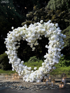 Elegant White Rose Heart-Shaped Arch